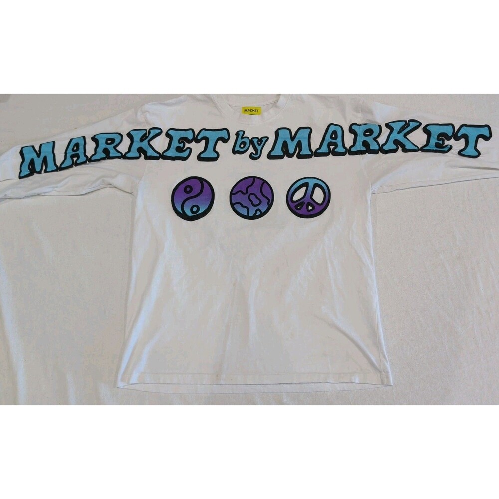 Market By Market Peace Sign Puff Print AOP Long Sleeve T Shirt Adult Size XL